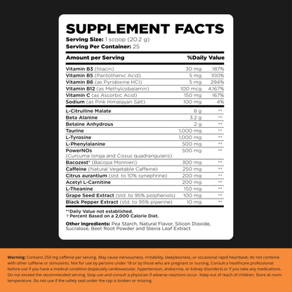 PRE-WORKOUT - High Stem, Ultra Focus, Pump & Energy